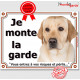 Labrador Sable Tête, Plaque portail Je Monte la Garde, panneau affiche pancarte, risques périls attention au chien