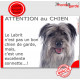 Plaque portail humour "Attention au Chien, notre Labrit est une sonnette" Pancarte Berger des Pyrénées gris bleu drôle photo