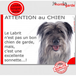 Plaque "Attention au Chien, le Labrit est une sonnette" 24 cm RNG