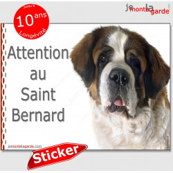 St-Bernard, autocollant "Attention au Chien" 16 x 12 cm