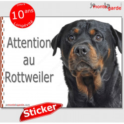 Rottweiler, autocollant "Attention au Chien" 16 cm