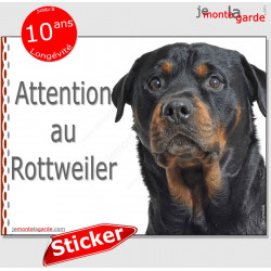 Rottweiler, panneau autocollant "Attention au Chien" Pancarte sticker photo Rott adhésif