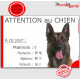 Plaque portail humour Attention au Chien Nombre de Voleurs, ballons, facteurs, Berger Belge Malinois couché, pancarte panneau dr