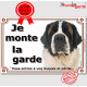 Plaque portail, photo St-Bernard "Je Monte la Garde risques périls" pancarte Attention au Chien panneau Saint