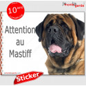 Mastiff, autocollant "Attention au Chien" 16 x 12 cm