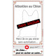Pluriel pour plaque 24 cm, Attention au Chien, Berger Belge Malinois Tête, pancarte panneau interdit sans autorisation