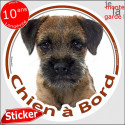 Border Terrier, sticker voiture "Chien à Bord" 14 cm