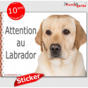 Labrador, autocollant "Attention au Chien" 16 cm