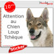 Chien-Loup Tchèque, panneau autocollant "Attention au Chien" Pancarte photo sticker adhésif