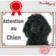Caniche Noir Tête, Plaque portail "Attention au Chien" panneau affiche pancarte photo