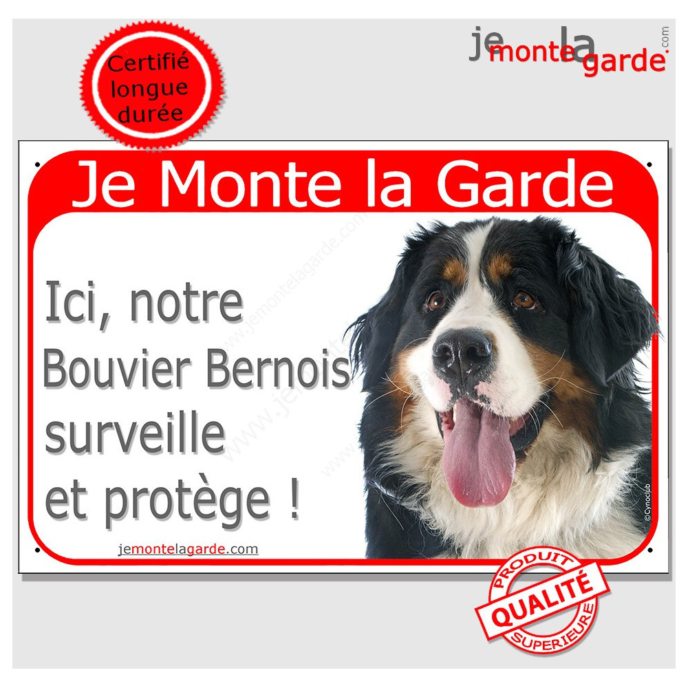 Plaque attention au chien - accessoire Bouvier Bernois