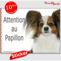 Papillon, autocollant "Attention au Chien" 16 cm