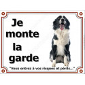 Border Collie, plaque portail "Je Monte la Garde" 2 tailles LUX D