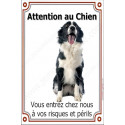 Border Collie Assis, plaque portail "Attention au Chien" 24 cm VL