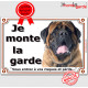 Mastiff, Plaque portail "Je Monte la Garde, risques périls" panneau affiche pancarte photo attention au chien