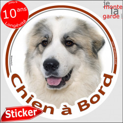 Montagne des Pyrénées, sticker voiture "Chien à Bord" 2 tailles