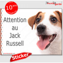 Jack Russell, autocollant "Attention au Chien" 16 x 12 cm