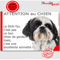 Plaque "Attention au Chien, le Shih-Tzu est une sonnette" 24 cm RNG