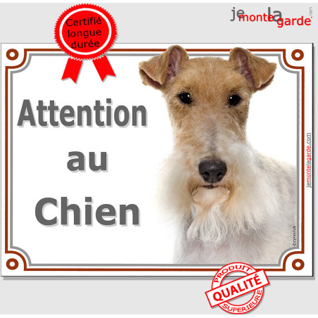 Fox Terrier, plaque portail "Attention au Chien" 2 tailles LUX D