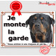 Rottweiler Tête, Plaque portail "Je Monte la Garde, risques périls" panneau photo affiche pancarte, Rotweiler attention au chien