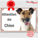 Fox Terrier, plaque portail "Attention au Chien" 24 cm LUXE C