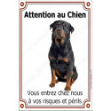 Rottweiler Assis plaque "Attention au Chien" 24 cm VLC