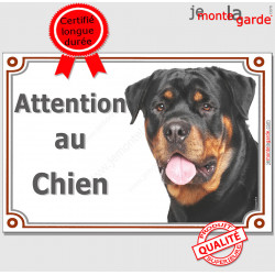 Rottweiler, plaque portail "Attention au Chien" 24 cm LUX