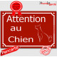 "Attention au Chien" Plaque de Rue Bordeaux Rouge Basque panneau affiche pancarte portail