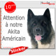 Akita Américain, panneau photo autocollant "Attention au Chien" Sticker race adhésif USA porte entrée, portail, boite aux lettre