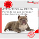 Plaque portail humour "Attention au Chien, Merci de ne pas déranger notre American Bully red nose" Panneau marrant pancarte drôl