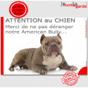 Plaque "Attention au Chien, Merci de ne pas déranger notre Bully" 24 cm NPD