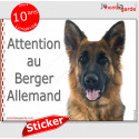 Berger Allemand, autocollant "Attention au Chien" 16 cm