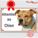 Amstaff, plaque portail "Attention au Chien" 24 cm LUX