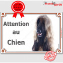 Afghan, plaque portail "Attention au Chien" 24 cm LUXE C