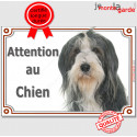 Bearded Collie, plaque portail "Attention au Chien" 24 cm LUX