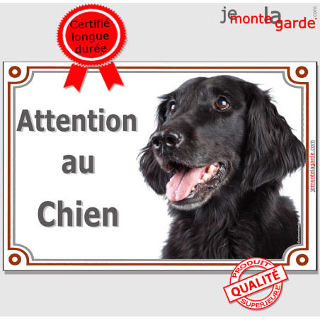 Flat-Coated Retriever, plaque portail photo "Attention au Chien" 3 tailles D Flat-Coated Retriever, plaque portail photo "Attention au Chien" 3 tailles D
