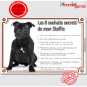 Staffie noir, plaque "Les 8 Souhaits Secrets" 24 cm CDT