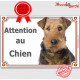 Airedale plaque portail "Attention au Chien" pancarte panneau photo Terrier