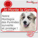 Montagne des Pyrénées, plaque rouge "Je Monte la Garde" 24 cm RED