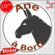 sticker rond "Ane à Bord" humour absurde voiture remorque photo tête Disque autocollant adhésif andouille homme