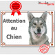 Chien Loup de Saarloos tête, plaque portail "Attention au Chien" pancarte panneau saarlos sarloos photo