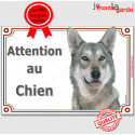 Chien-Loup Saarloos, plaque "Attention au Chien" 2 tailles LUX D