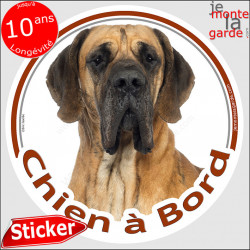 Dogue Allemand, sticker voiture "Chien à Bord" 2 tailles