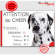 Dalmatien Tête, pancarte Portail drôle "attention au chien, Nombre de Voleurs, ballons, facteurs" affiche plaque panneau marrant