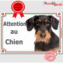 Teckel, plaque "Attention au Chien" 24 cm LUXE C