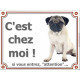 Carlin Assis, Plaque portail "Attention, C'est Chez Moi !" panneau affiche pancarte photo chien