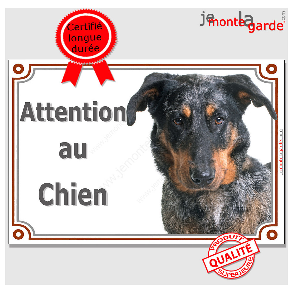 Plaque Panneau Pancarte chien beauceron 7 - Dim 24.40 x 14.50 cm