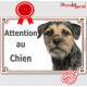 Border Terrier, plaque portail "Attention au Chien" pancarte panneau photo