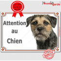 Border Terrier, plaque portail "Attention au Chien" 24 cm LUX D
