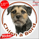 Border Terrier, sticker voiture "Chien à Bord" 14 cm